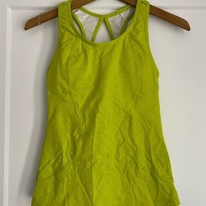 Athleta Like New! Lime Tank with built in bra